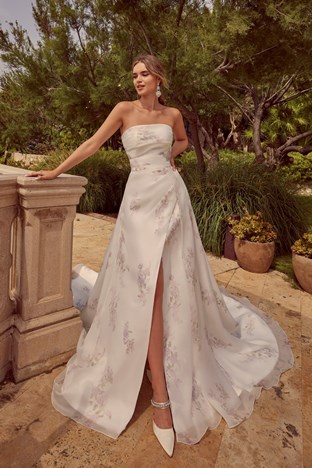 Zara Corset Beaded Lace A-line Organza & Mesh Wedding Dress by
